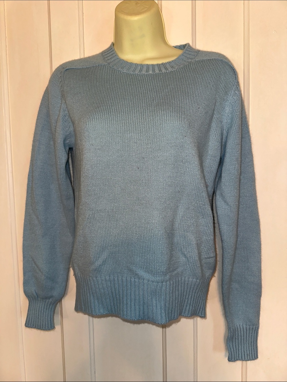 Vintage late 70s/early 80s Hallelujah Brand Light Blue Crewneck Acrylic Sweater